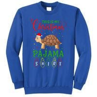 Turtle Santa Hat Xmas Light This Is My Christmas Pajama Meaningful Gift Tall Sweatshirt