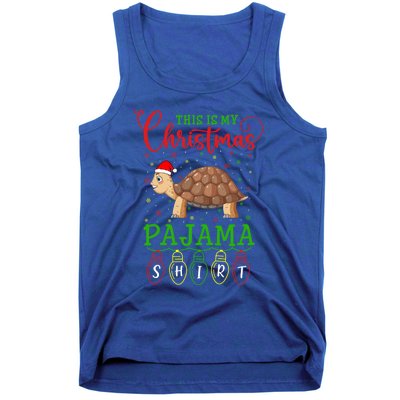 Turtle Santa Hat Xmas Light This Is My Christmas Pajama Meaningful Gift Tank Top