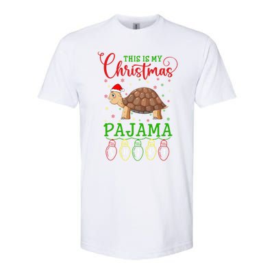 Turtle Santa Hat Xmas Light This Is My Christmas Pajama Meaningful Gift Softstyle® CVC T-Shirt