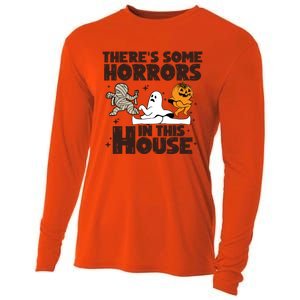 Theres Some Horrors In This House Halloween Ghost Pumpkin Gift Cooling Performance Long Sleeve Crew