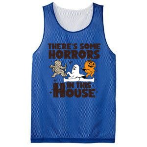 Theres Some Horrors In This House Halloween Ghost Pumpkin Gift Mesh Reversible Basketball Jersey Tank