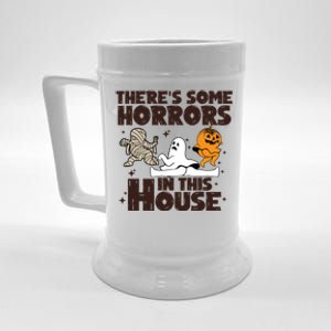 Theres Some Horrors In This House Halloween Ghost Pumpkin Gift Beer Stein