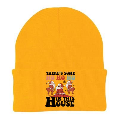 ThereS Some Ho In This House Funny Christmas Retro Santa Great Gift Knit Cap Winter Beanie