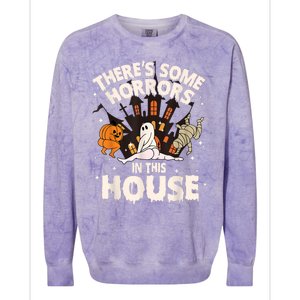 Theres Some Horrors In This House Ghost Halloween Funny Colorblast Crewneck Sweatshirt