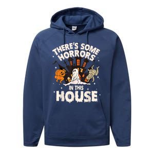 Theres Some Horrors In This House Ghost Halloween Funny Performance Fleece Hoodie