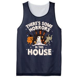 Theres Some Horrors In This House Ghost Halloween Funny Mesh Reversible Basketball Jersey Tank