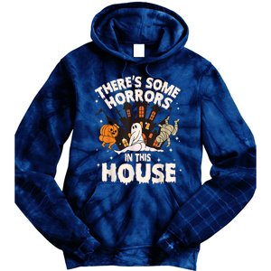 Theres Some Horrors In This House Ghost Halloween Funny Tie Dye Hoodie