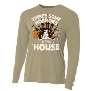 Theres Some Horrors In This House Ghost Halloween Funny Cooling Performance Long Sleeve Crew