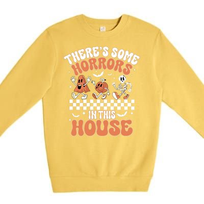 Theres Some Horrors In This House Ghost Pumpkin Halloween Premium Crewneck Sweatshirt