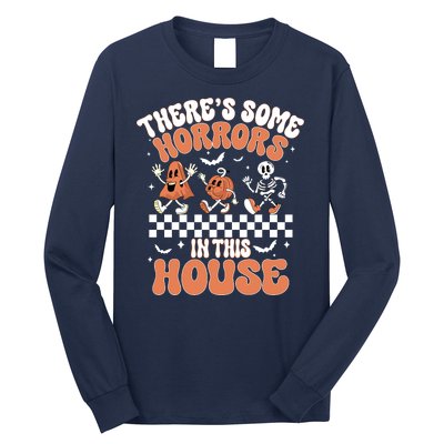 Theres Some Horrors In This House Ghost Pumpkin Halloween Long Sleeve Shirt