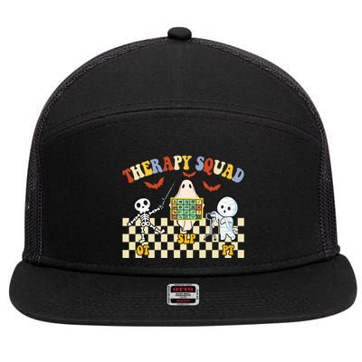 Therapy Squad Halloween Slp Ot Pt Team 7 Panel Mesh Trucker Snapback Hat