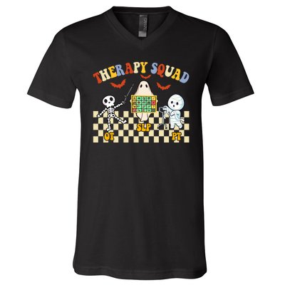 Therapy Squad Halloween Slp Ot Pt Team V-Neck T-Shirt