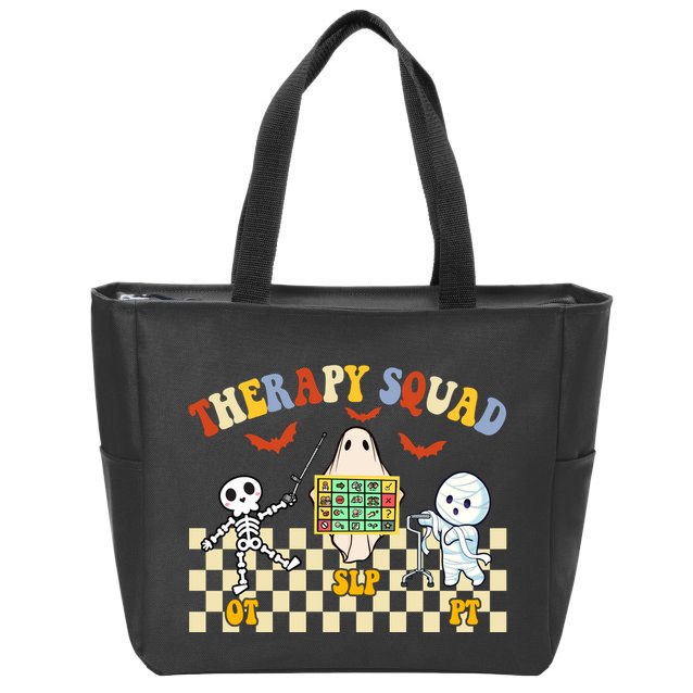 Therapy Squad Halloween Slp Ot Pt Team Zip Tote Bag
