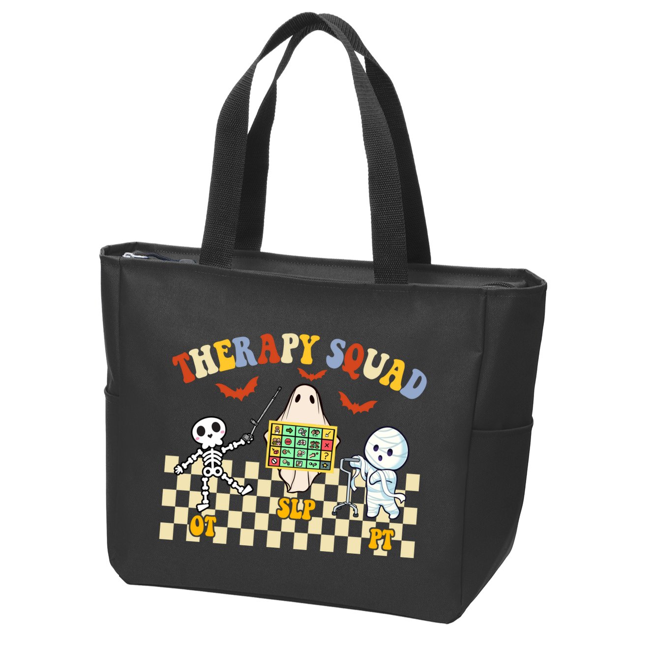 Therapy Squad Halloween Slp Ot Pt Team Zip Tote Bag