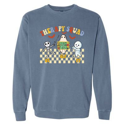 Therapy Squad Halloween Slp Ot Pt Team Garment-Dyed Sweatshirt