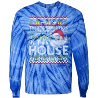 Theres Some Hos In This House Inappropriate Christmas Santa Gift Tie-Dye Long Sleeve Shirt