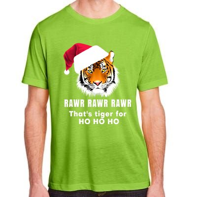 Tiger Santa Hat Rawr Rawr Rawr That's Tiger For Ho Ho Ho Cute Gift Adult ChromaSoft Performance T-Shirt