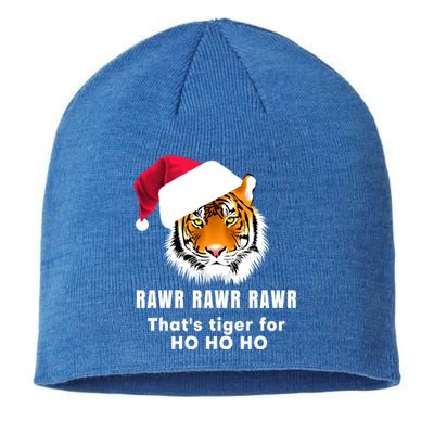 Tiger Santa Hat Rawr Rawr Rawr That's Tiger For Ho Ho Ho Cute Gift Sustainable Beanie