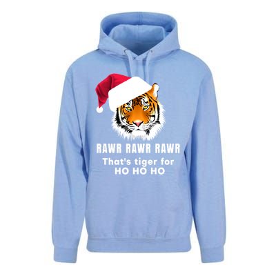 Tiger Santa Hat Rawr Rawr Rawr That's Tiger For Ho Ho Ho Cute Gift Unisex Surf Hoodie