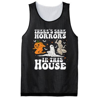 Theres Some Horrors In This House Halloween Spooky Season Mesh Reversible Basketball Jersey Tank