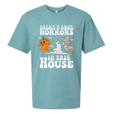 Theres Some Horrors In This House Halloween Spooky Season Sueded Cloud Jersey T-Shirt