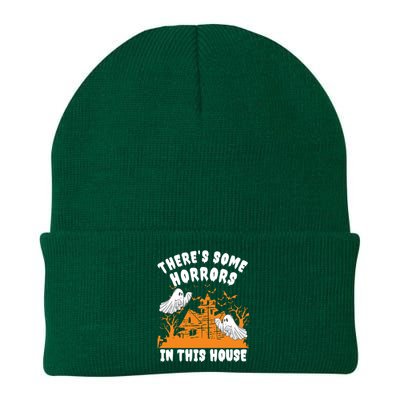 Theres Some Horrors In This House Ghost Halloween Funny Knit Cap Winter Beanie