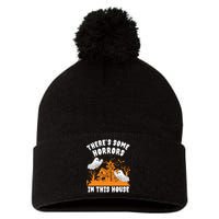 Theres Some Horrors In This House Ghost Halloween Funny Pom Pom 12in Knit Beanie