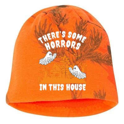 Theres Some Horrors In This House Ghost Halloween Funny Kati - Camo Knit Beanie