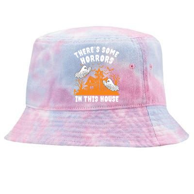 Theres Some Horrors In This House Ghost Halloween Funny Tie-Dyed Bucket Hat