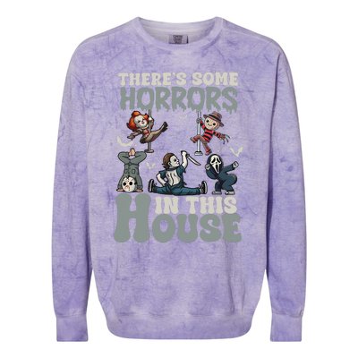 ThereS Some Horrors In This House Funny Horror Characters Colorblast Crewneck Sweatshirt