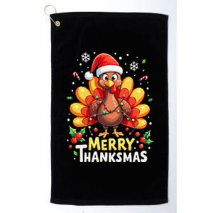 Turkey Santa Happy Merry Thanksmas Thanksgiving Christmas Platinum Collection Golf Towel