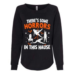 Theres Some Horrors In This House Ghost Pumpkin Halloween Womens California Wash Sweatshirt