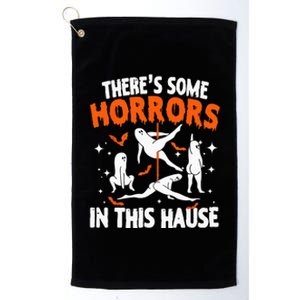 Theres Some Horrors In This House Ghost Pumpkin Halloween Platinum Collection Golf Towel