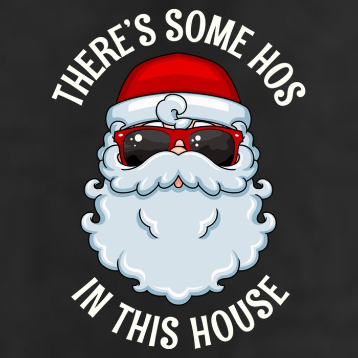 ThereS Some Ho Ho HoS In This House Funny Gift 7 Panel Mesh Trucker Snapback Hat