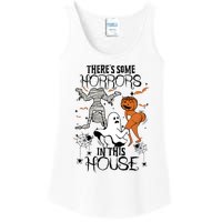 Theres Some Horrors In This House Halloween Funny Mummy Ghost Ladies Essential Tank