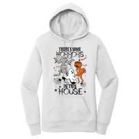 Theres Some Horrors In This House Halloween Funny Mummy Ghost Women's Pullover Hoodie