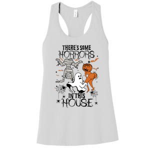 Theres Some Horrors In This House Halloween Funny Mummy Ghost Women's Racerback Tank