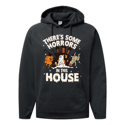 Theres Some Horrors In This House Pumpkin Ghost Halloween Funny Halloween Performance Fleece Hoodie