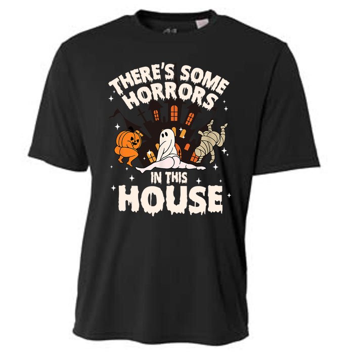 Theres Some Horrors In This House Pumpkin Ghost Halloween Funny Halloween Cooling Performance Crew T-Shirt