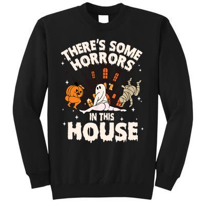 Theres Some Horrors In This House Pumpkin Ghost Halloween Funny Halloween Sweatshirt