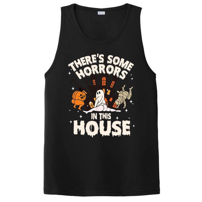 Theres Some Horrors In This House Pumpkin Ghost Halloween Funny Halloween PosiCharge Competitor Tank