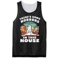 Theres Some Horrors In This House Funny Retro Halloween Boo Ghost Mesh Reversible Basketball Jersey Tank