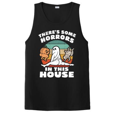 Theres Some Horrors In This House Funny Retro Halloween Boo Ghost PosiCharge Competitor Tank