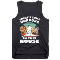 Theres Some Horrors In This House Funny Retro Halloween Boo Ghost Tank Top