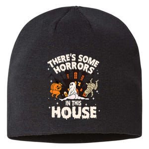 Theres Some Horrors In This House Ghost Halloween Funny Sustainable Beanie