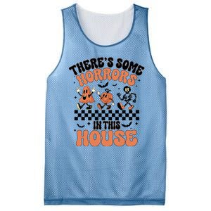 Theres Some Horrors In This House Ghost Pumpkin Halloween Mesh Reversible Basketball Jersey Tank