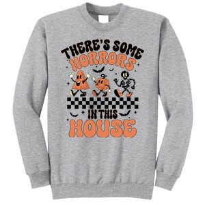 Theres Some Horrors In This House Ghost Pumpkin Halloween Tall Sweatshirt