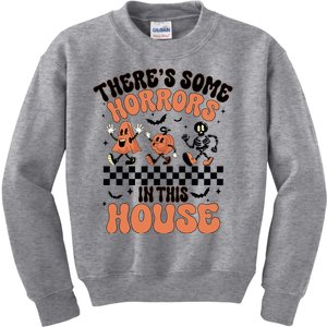 Theres Some Horrors In This House Ghost Pumpkin Halloween Kids Sweatshirt