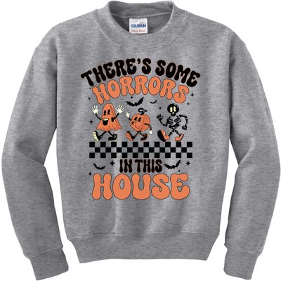 Theres Some Horrors In This House Ghost Pumpkin Halloween Kids Sweatshirt