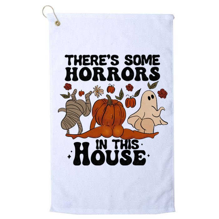 Theres Some Horrors In This House Funny Halloween Twerk Platinum Collection Golf Towel